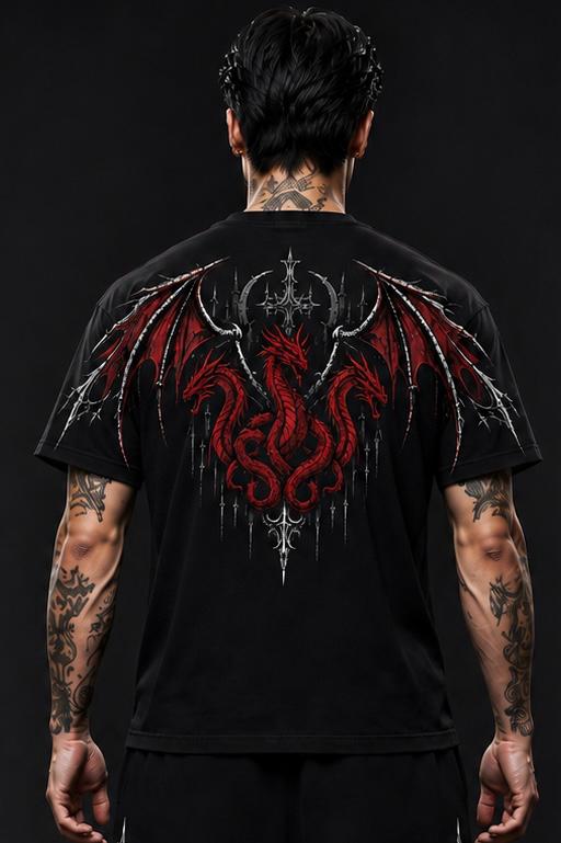 DRACONIS OVERSIZE T-SHIRT HENNA RED